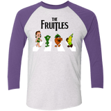 T-Shirts Heather White/Purple Rush / X-Small The Fruitles Men's Triblend 3/4 Sleeve