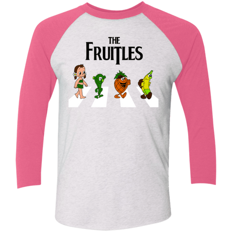 T-Shirts Heather White/Vintage Pink / X-Small The Fruitles Men's Triblend 3/4 Sleeve