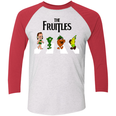 T-Shirts Heather White/Vintage Red / X-Small The Fruitles Men's Triblend 3/4 Sleeve