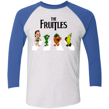 T-Shirts Heather White/Vintage Royal / X-Small The Fruitles Men's Triblend 3/4 Sleeve