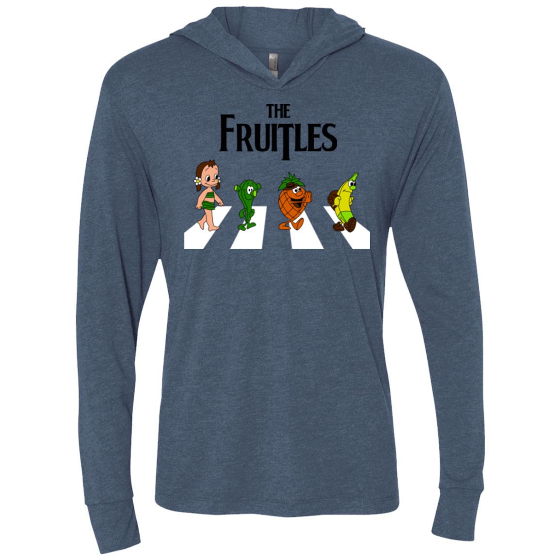 T-Shirts Indigo / X-Small The Fruitles Triblend Long Sleeve Hoodie Tee