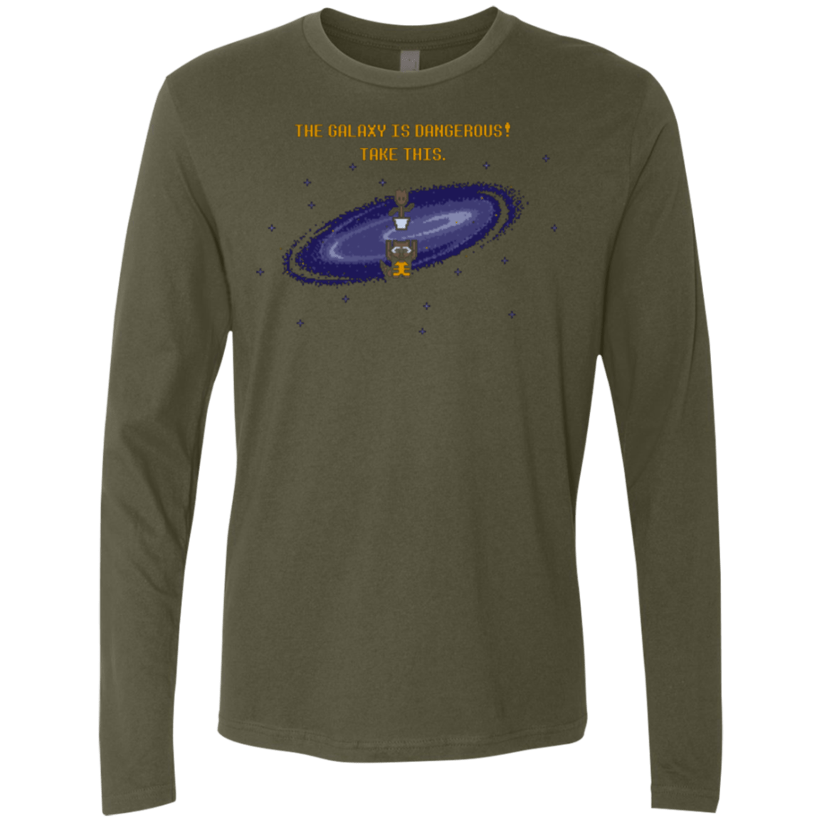 T-Shirts Military Green / Small The Galaxy is Dangerous Men's Premium Long Sleeve