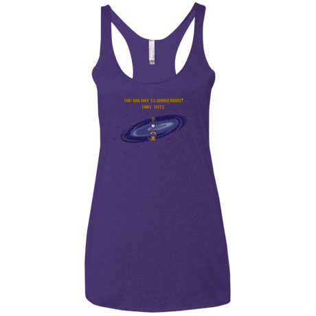 T-Shirts Purple / X-Small The Galaxy is Dangerous Women's Triblend Racerback Tank