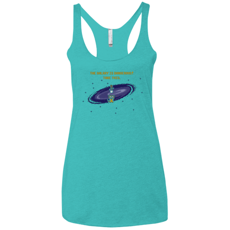 T-Shirts Tahiti Blue / X-Small The Galaxy is Dangerous Women's Triblend Racerback Tank
