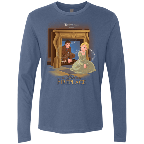 T-Shirts Indigo / Small The Girl In The Fireplace Men's Premium Long Sleeve