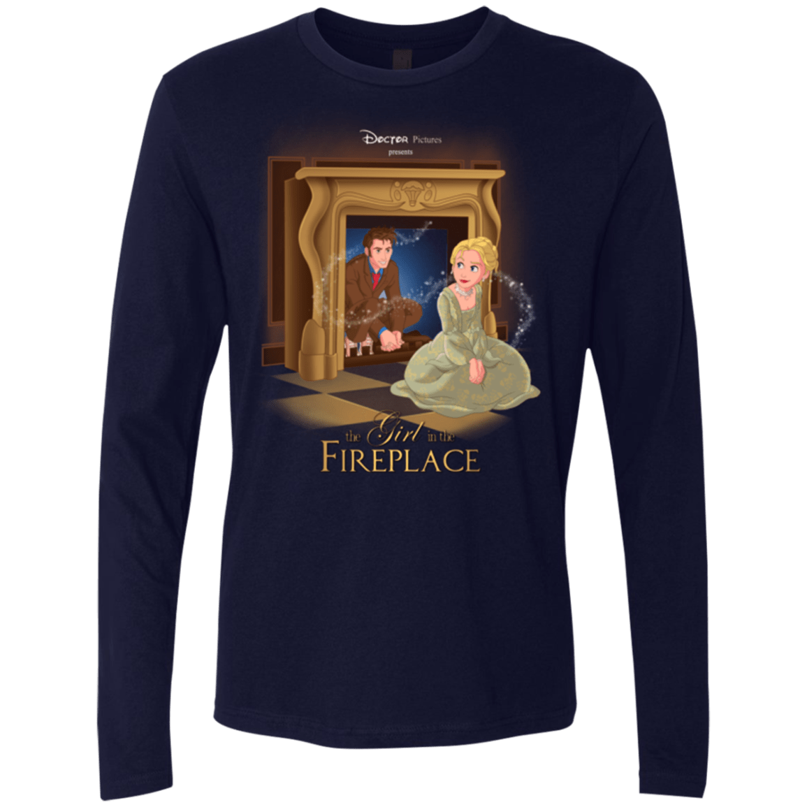 T-Shirts Midnight Navy / Small The Girl In The Fireplace Men's Premium Long Sleeve
