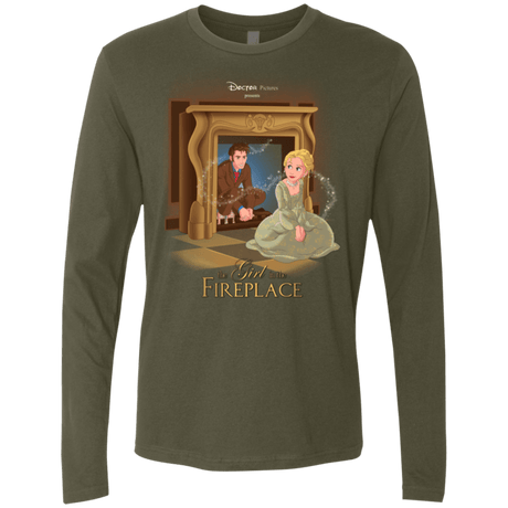 T-Shirts Military Green / Small The Girl In The Fireplace Men's Premium Long Sleeve
