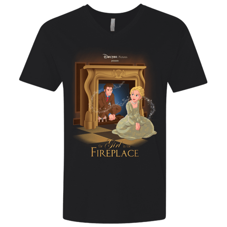 T-Shirts Black / X-Small The Girl In The Fireplace Men's Premium V-Neck