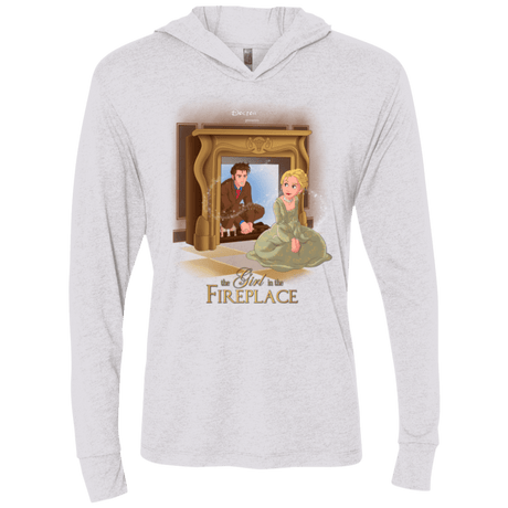 T-Shirts Heather White / X-Small The Girl In The Fireplace Triblend Long Sleeve Hoodie Tee