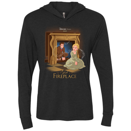 T-Shirts Vintage Black / X-Small The Girl In The Fireplace Triblend Long Sleeve Hoodie Tee