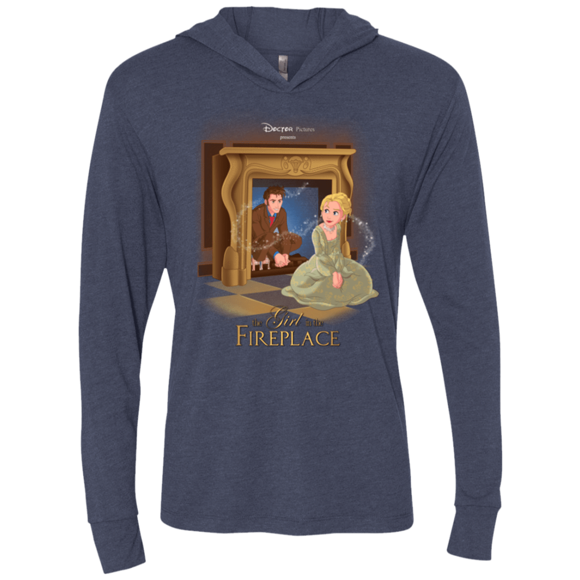 T-Shirts Vintage Navy / X-Small The Girl In The Fireplace Triblend Long Sleeve Hoodie Tee
