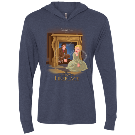 T-Shirts Vintage Navy / X-Small The Girl In The Fireplace Triblend Long Sleeve Hoodie Tee