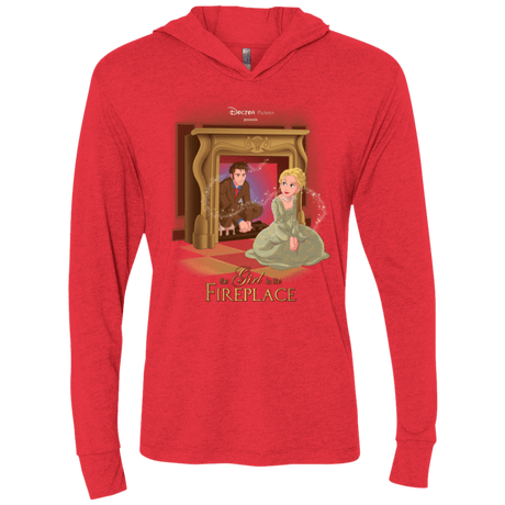 T-Shirts Vintage Red / X-Small The Girl In The Fireplace Triblend Long Sleeve Hoodie Tee