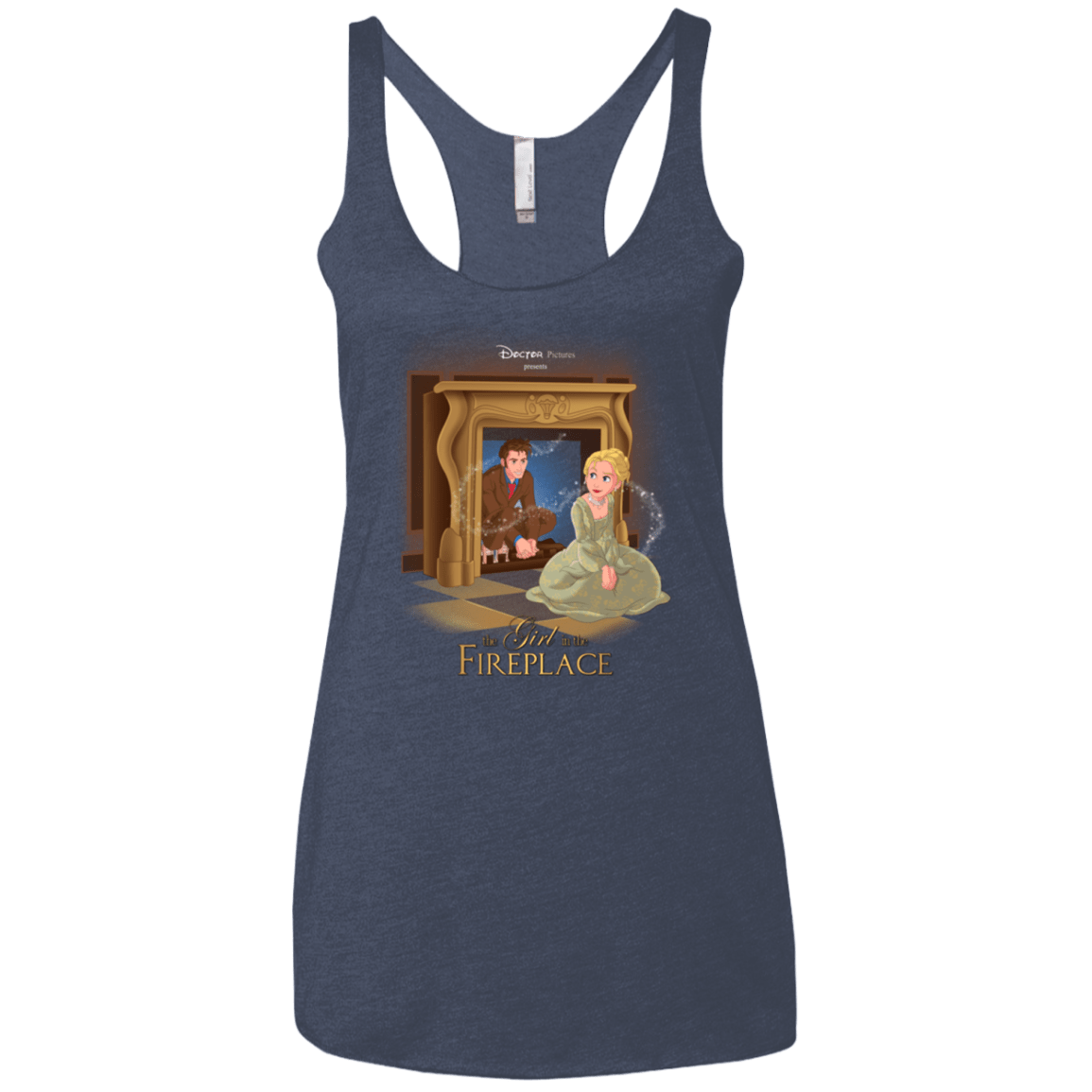 T-Shirts Vintage Navy / X-Small The Girl In The Fireplace Women's Triblend Racerback Tank