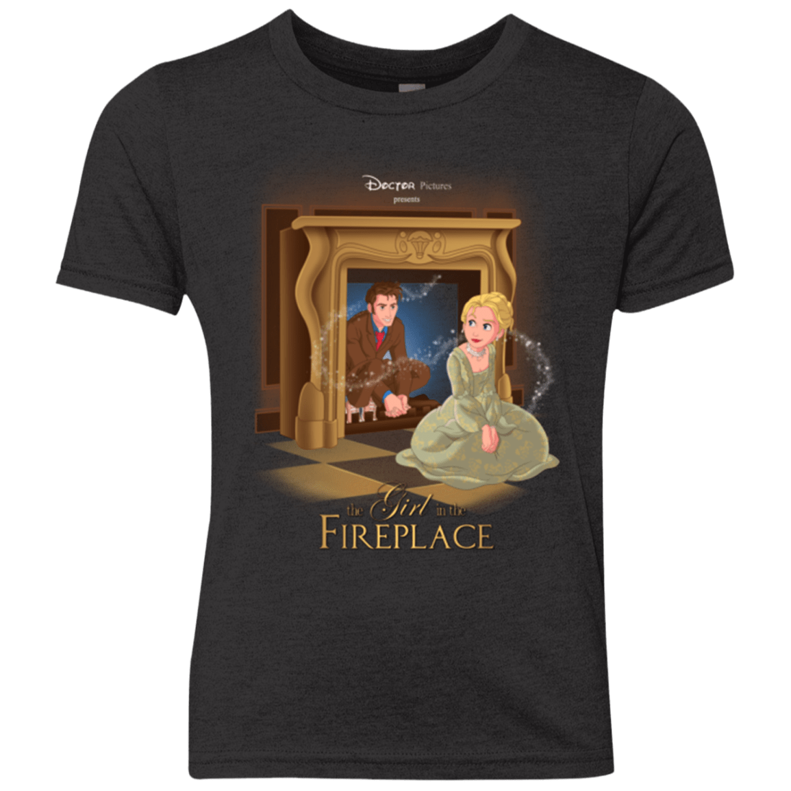 T-Shirts Vintage Black / YXS The Girl In The Fireplace Youth Triblend T-Shirt