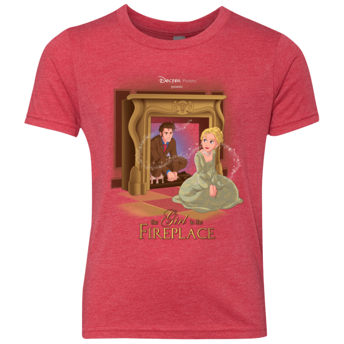 T-Shirts Vintage Red / YXS The Girl In The Fireplace Youth Triblend T-Shirt