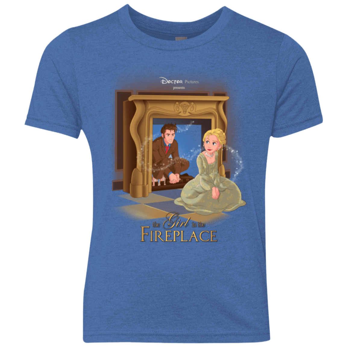 T-Shirts Vintage Royal / YXS The Girl In The Fireplace Youth Triblend T-Shirt