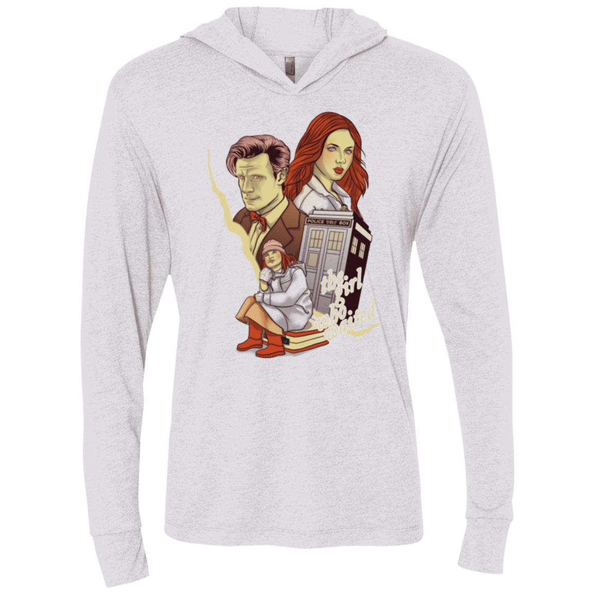 T-Shirts Heather White / X-Small The Girl who waited Triblend Long Sleeve Hoodie Tee