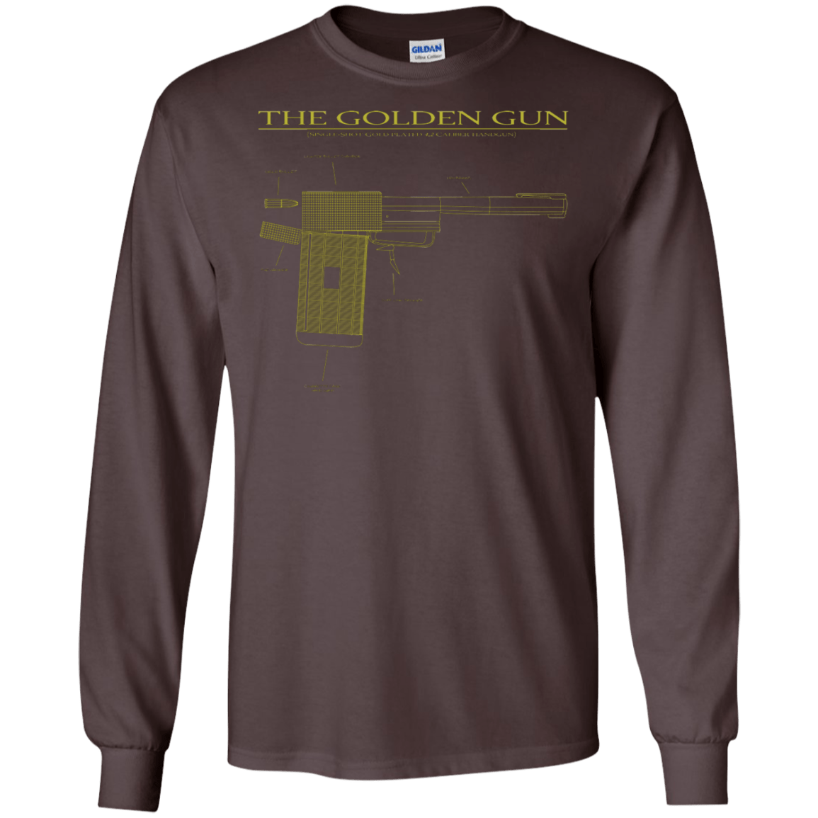 T-Shirts Dark Chocolate / S The Golden Gun Men's Long Sleeve T-Shirt