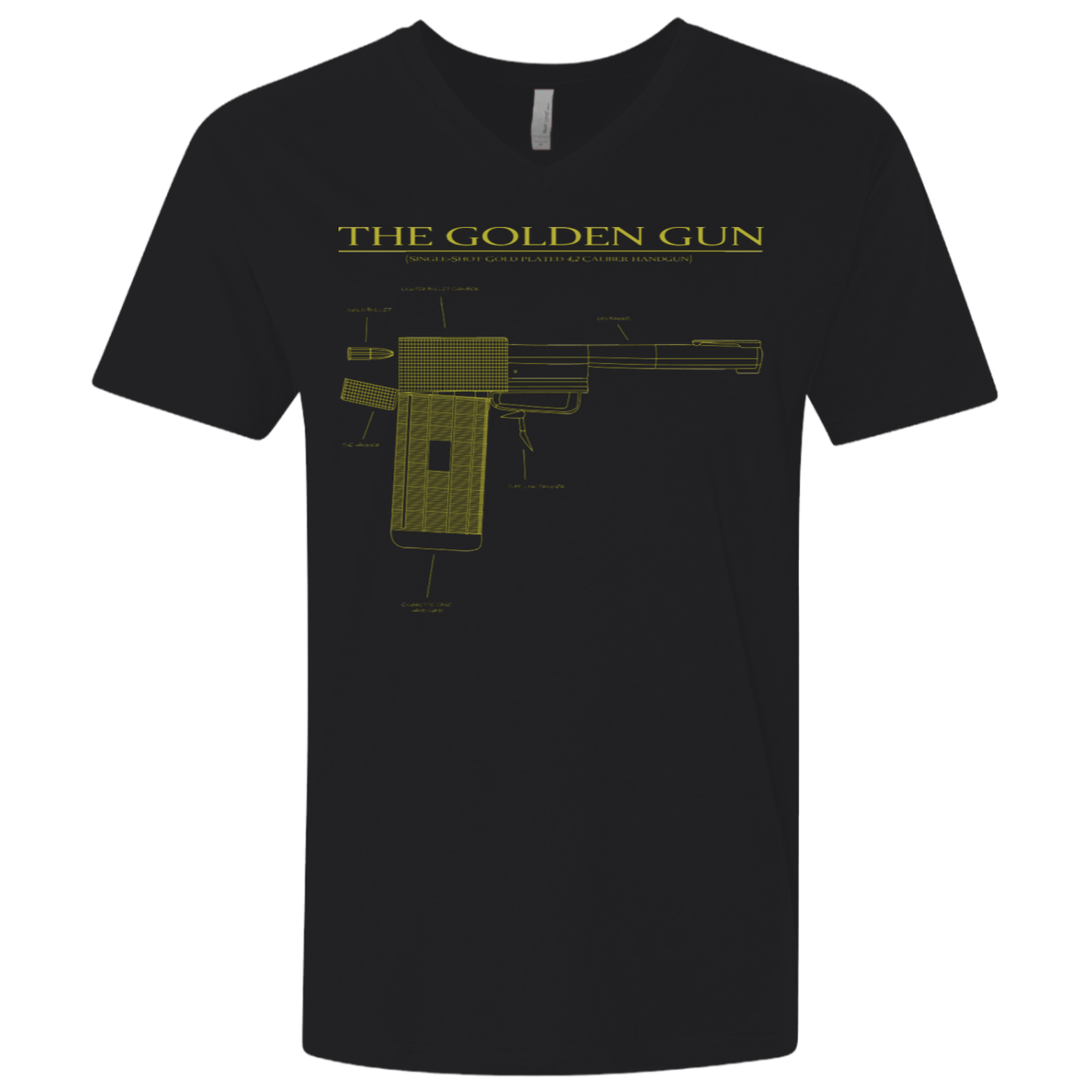 T-Shirts Black / X-Small The Golden Gun Men's Premium V-Neck
