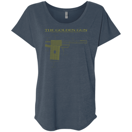 T-Shirts Indigo / X-Small The Golden Gun Triblend Dolman Sleeve