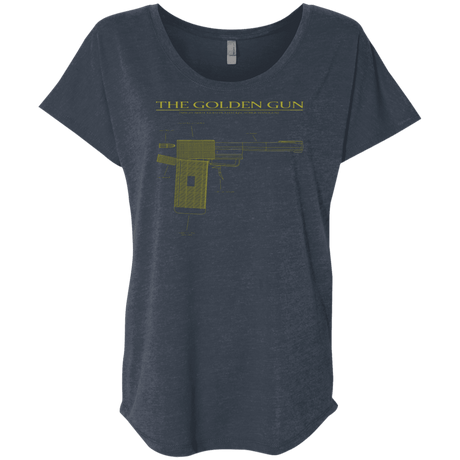T-Shirts Vintage Navy / X-Small The Golden Gun Triblend Dolman Sleeve