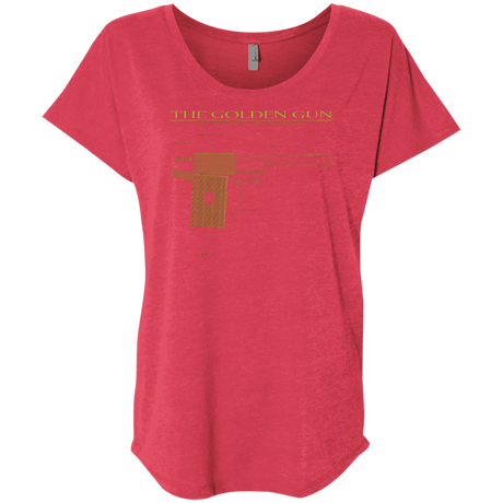 T-Shirts Vintage Red / X-Small The Golden Gun Triblend Dolman Sleeve