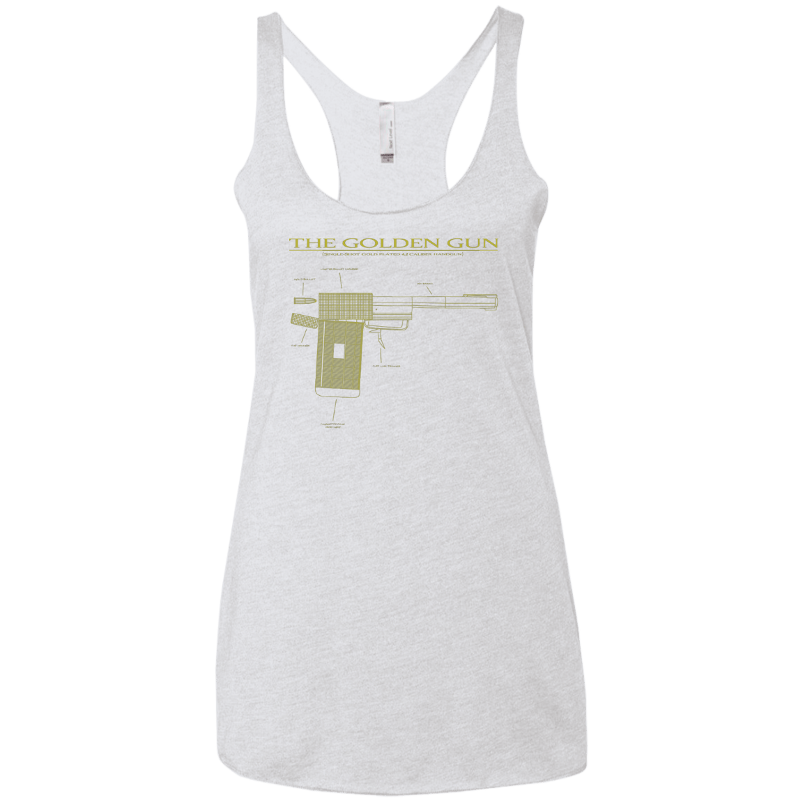 T-Shirts Heather White / X-Small The Golden Gun Women's Triblend Racerback Tank