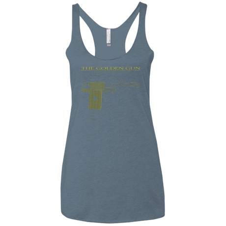 T-Shirts Indigo / X-Small The Golden Gun Women's Triblend Racerback Tank