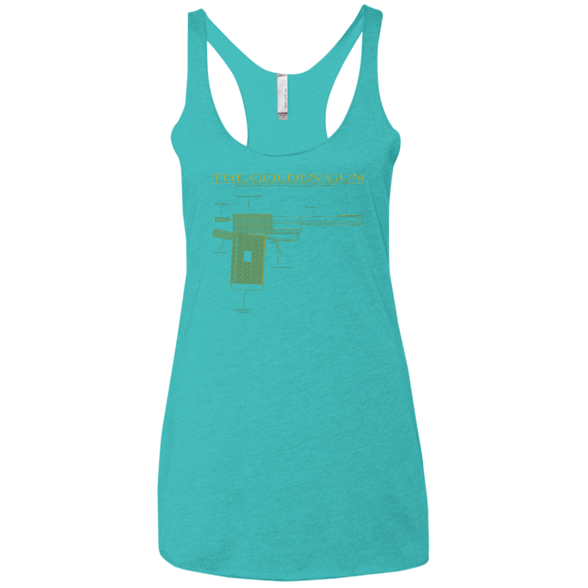 T-Shirts Tahiti Blue / X-Small The Golden Gun Women's Triblend Racerback Tank