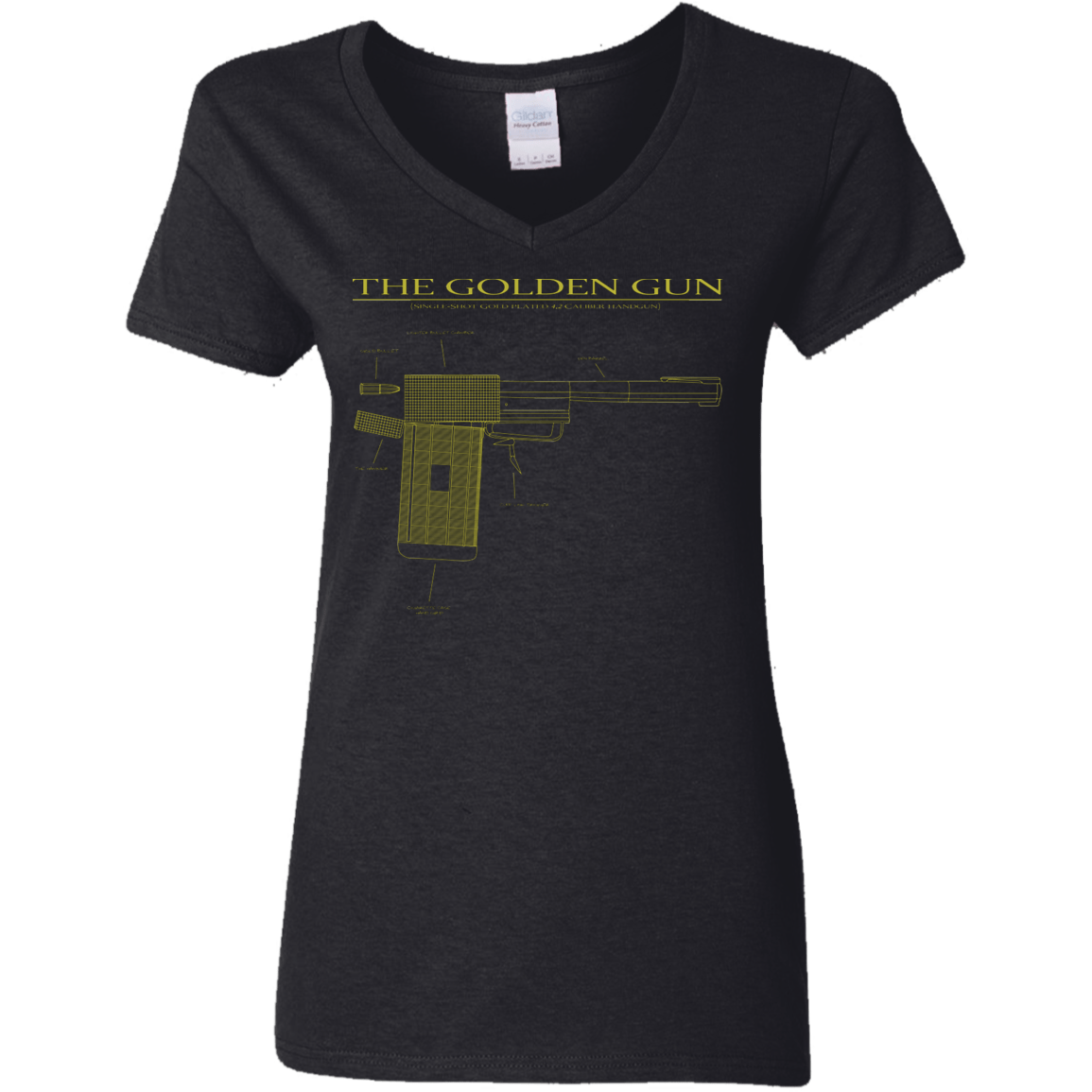 T-Shirts Black / S The Golden Gun Women's V-Neck T-Shirt