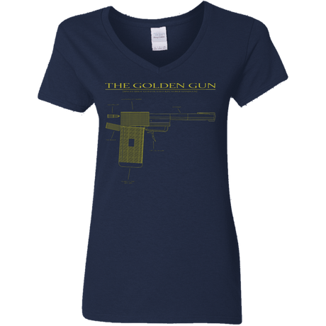 T-Shirts Navy / S The Golden Gun Women's V-Neck T-Shirt