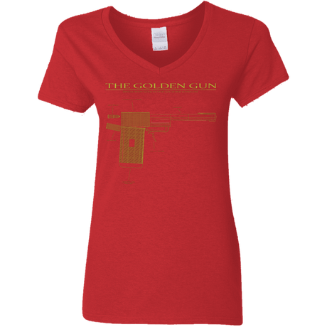 T-Shirts Red / S The Golden Gun Women's V-Neck T-Shirt