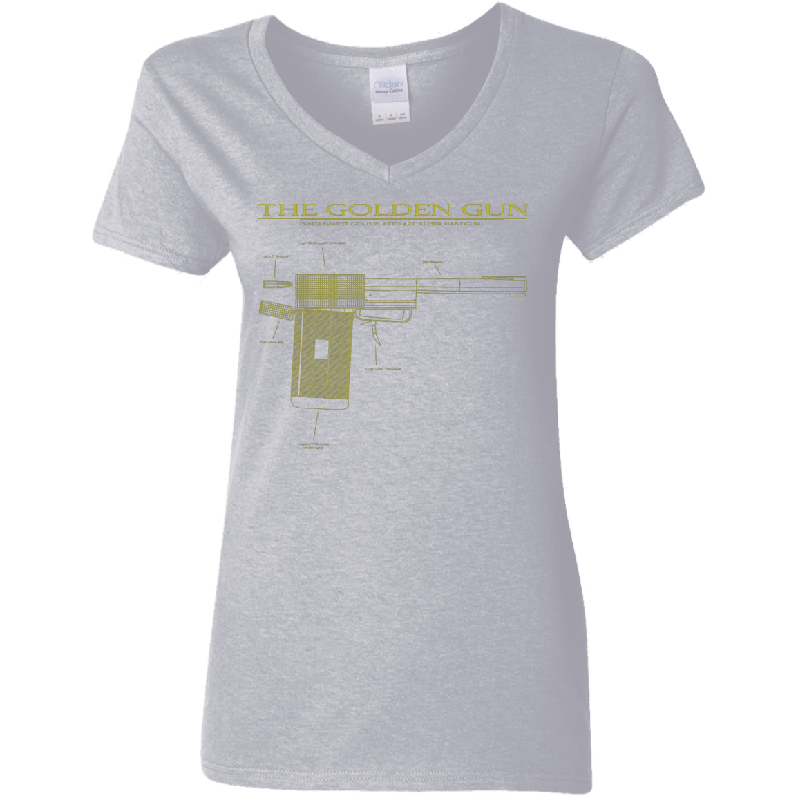 T-Shirts Sport Grey / S The Golden Gun Women's V-Neck T-Shirt