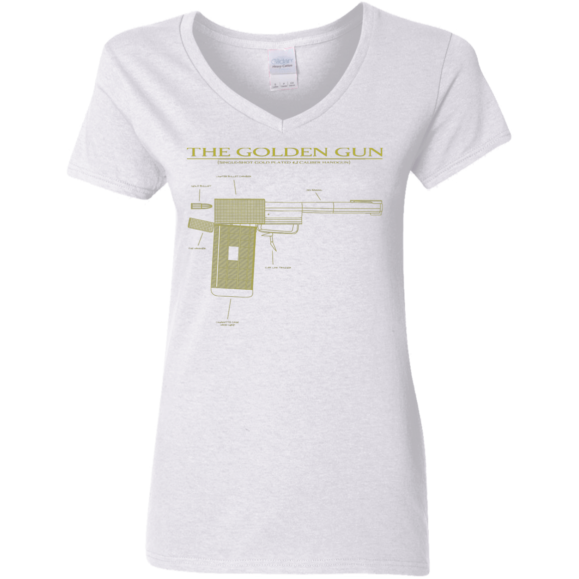 T-Shirts White / S The Golden Gun Women's V-Neck T-Shirt