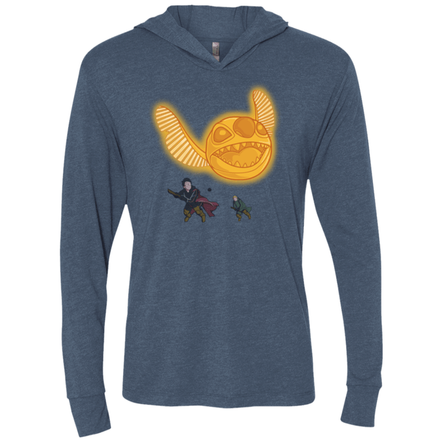 T-Shirts Indigo / X-Small THE GOLDEN STITCH Triblend Long Sleeve Hoodie Tee