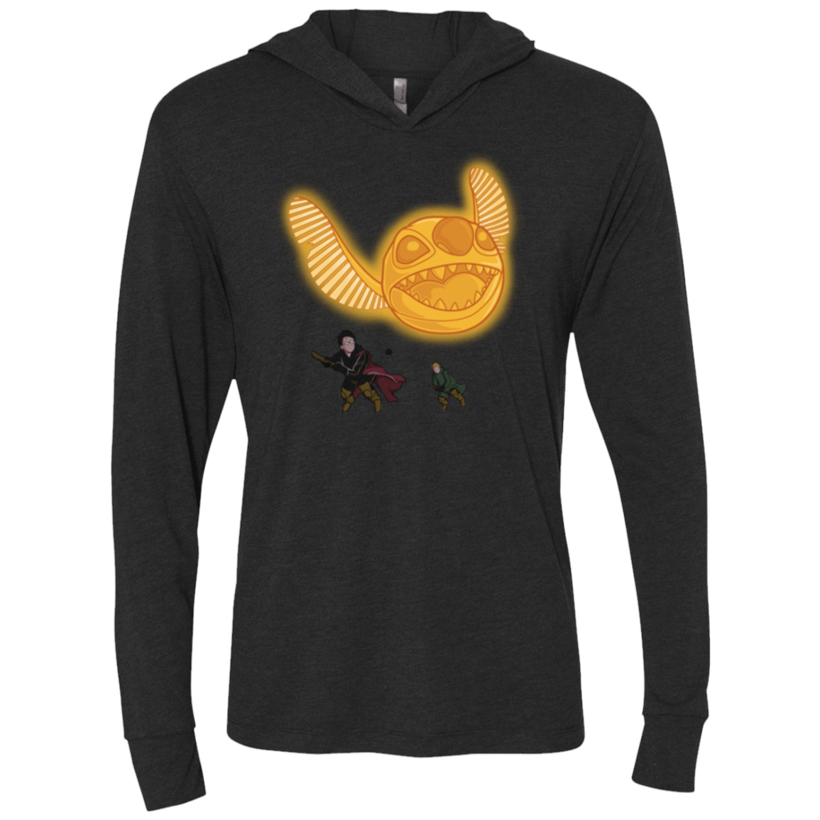 T-Shirts Vintage Black / X-Small THE GOLDEN STITCH Triblend Long Sleeve Hoodie Tee