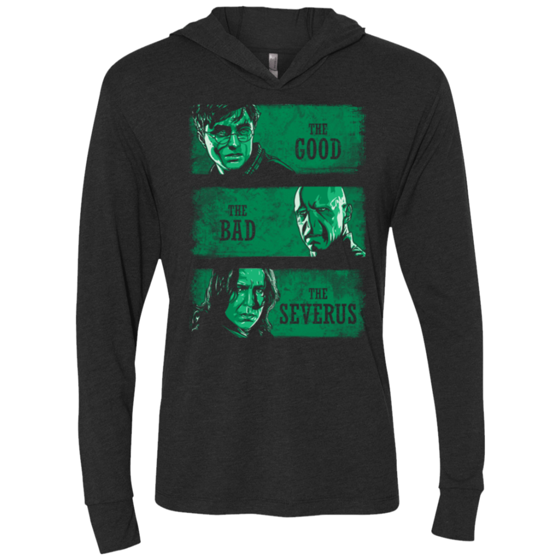 T-Shirts Vintage Black / X-Small The Good the Bad and the Severus Triblend Long Sleeve Hoodie Tee