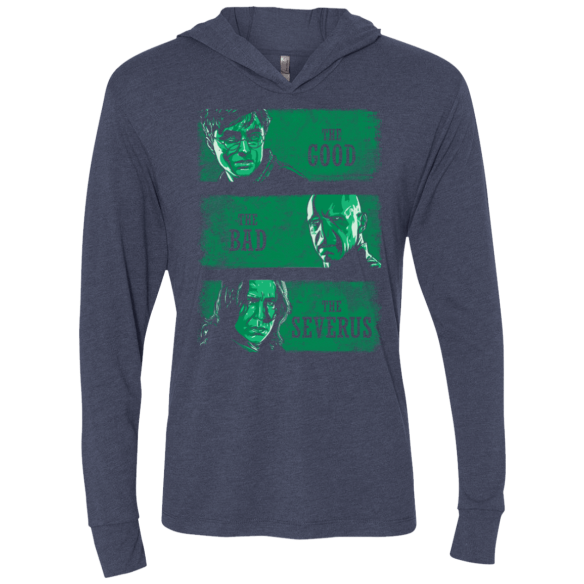 T-Shirts Vintage Navy / X-Small The Good the Bad and the Severus Triblend Long Sleeve Hoodie Tee