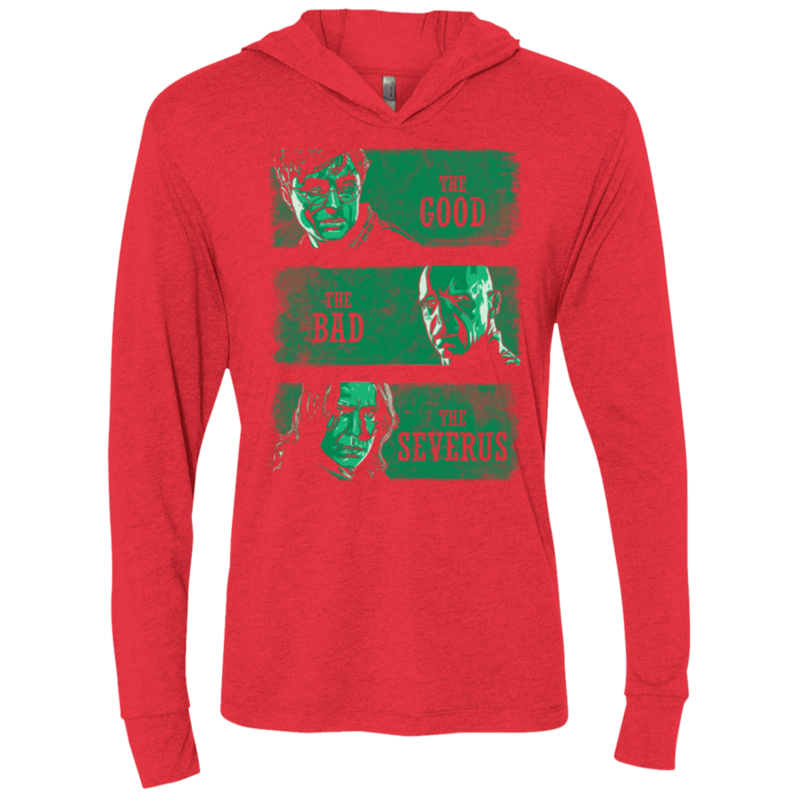 T-Shirts Vintage Red / X-Small The Good the Bad and the Severus Triblend Long Sleeve Hoodie Tee