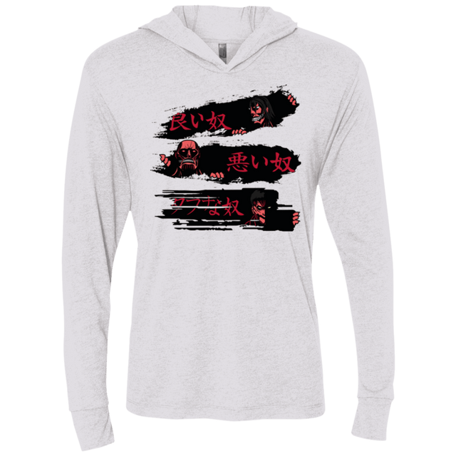 T-Shirts Heather White / X-Small The Good The Bad And The Tough Triblend Long Sleeve Hoodie Tee