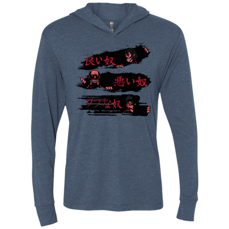 T-Shirts Indigo / X-Small The Good The Bad And The Tough Triblend Long Sleeve Hoodie Tee