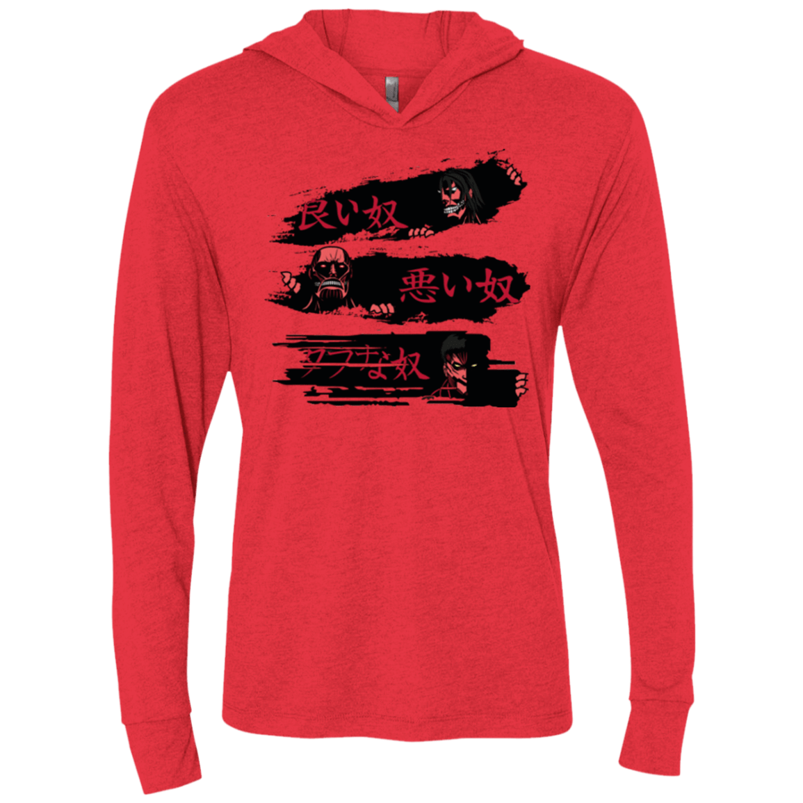 T-Shirts Vintage Red / X-Small The Good The Bad And The Tough Triblend Long Sleeve Hoodie Tee
