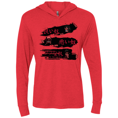 T-Shirts Vintage Red / X-Small The Good The Bad And The Tough Triblend Long Sleeve Hoodie Tee