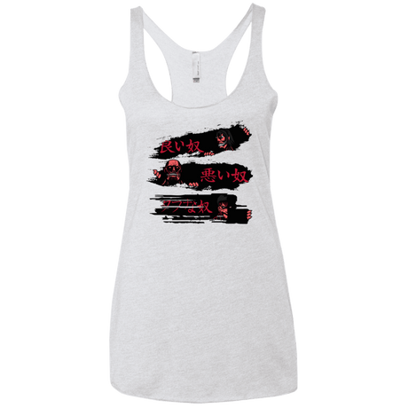 T-Shirts Heather White / X-Small The Good The Bad And The Tough Women's Triblend Racerback Tank