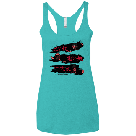 T-Shirts Tahiti Blue / X-Small The Good The Bad And The Tough Women's Triblend Racerback Tank