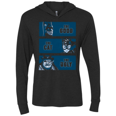 T-Shirts Vintage Black / X-Small The Good the Cat and the Ugly Triblend Long Sleeve Hoodie Tee