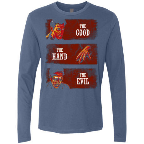 T-Shirts Indigo / Small The Good the Hand and the Evil Men's Premium Long Sleeve