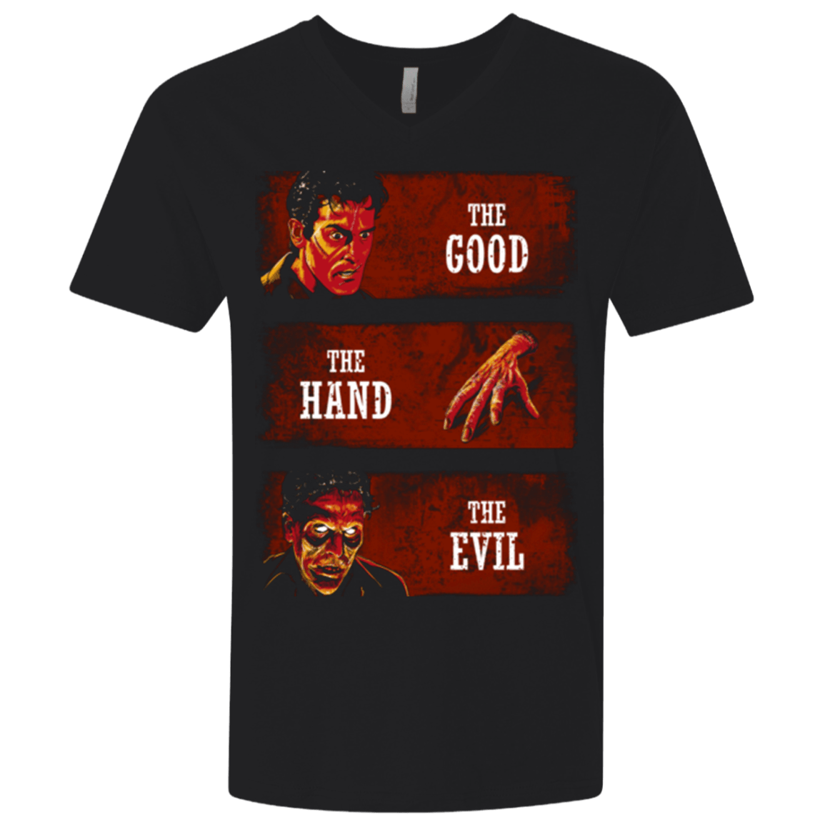 T-Shirts Black / X-Small The Good the Hand and the Evil Men's Premium V-Neck