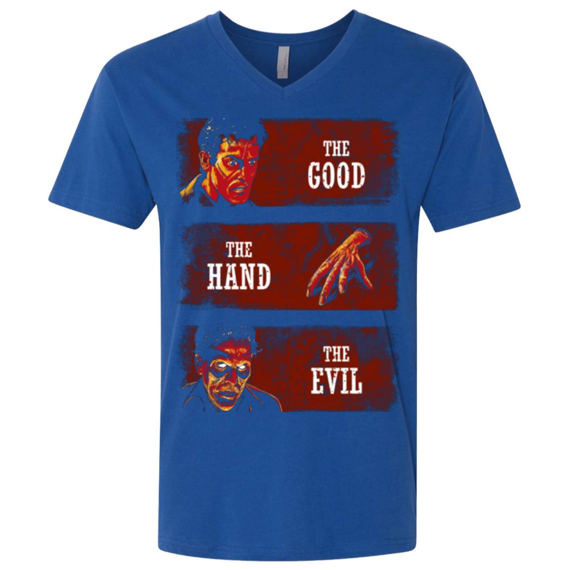T-Shirts Royal / X-Small The Good the Hand and the Evil Men's Premium V-Neck